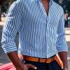 03176a76-bd6b-42c9-860f-1cd131e1bddf.jpg Ins Stripe Printed Long Sleeve Shirt Men Fashion Casual Lapel Button Top Clothing