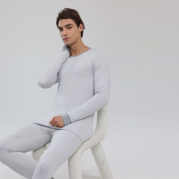 03664f6b-70fa-4b73-9bd9-e09ccdc06927.jpg 1 Set Men Thermal Underwear Set Knit Slim Fit Stylish Warm Winter Base Layer Cold Weather Clothing S Size