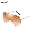 586487242 LEIDISEN One Piece Sunglasses Men Brand Designer High Quality Oversized Sunglasses For Women Sunglass Metal UV400 Mirror