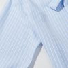 586484900 Bow tie tied striped long sleeved shirt