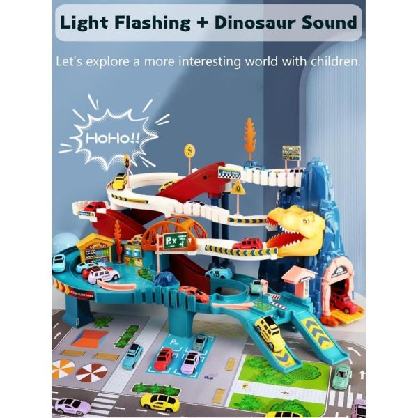 Dinosaur Mountain Adventure Track Toy Set Includes Roller Coaster, Mini Car, And Screwdriver In-Store Pickup Only