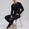 16776719-fa7a-483d-a1bc-50632e45bc08-1.jpg Men Thermal Underwear Set Shirt Pants Autumn Slim Fit Thermal Underwear Top Bottom Set Black S