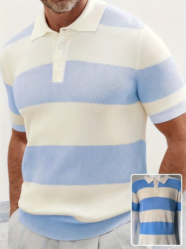 18064feb-6ac6-487e-9847-76601ea1eedf-7.jpg Mens Clothing Summer Fashion Lapel Sweater Short Sleeve Men Clothing Men Wears