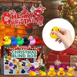 1863788401388687360.jpg Dowmoo Christmas Rubber Duck Advent Calendar Christmas Rubber Duck Toy Blind Box 24 Grid Creative Toys