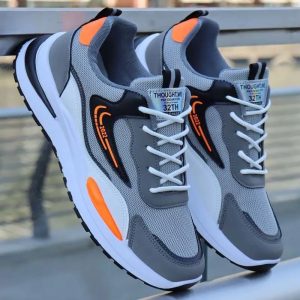 586486959 New Large Men's Shoes Sports Casual Shoes Mesh Breathable Shoes Black Men's Shoes