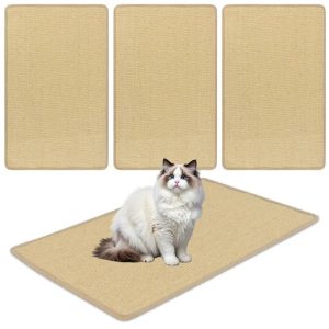 1e4051ca-049f-41c1-b23a-c2ebd42e0b8c.jpg 4-Pack 32"x20" Natural Sisal Cat Scratching Mats, Multifunctional Resting & Play Pads For Multi-Cat Households