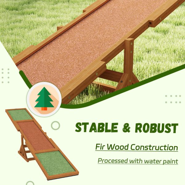 1f30a93f-ff80-4111-a8ef-d60de095a474.jpg Wooden Dog Agility Seesaw for Training and Exercise, Weather Resistant, 83" L x 16" W x 14" H, Orange