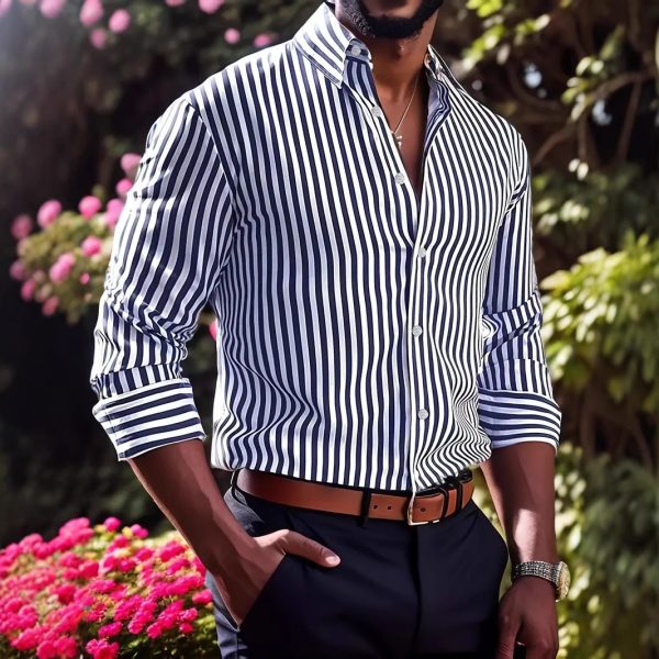 218f5a5d-a915-4159-b8fd-0ed9d3cf477b.jpg Ins Stripe Printed Long Sleeve Shirt Men Fashion Casual Lapel Button Top Clothing