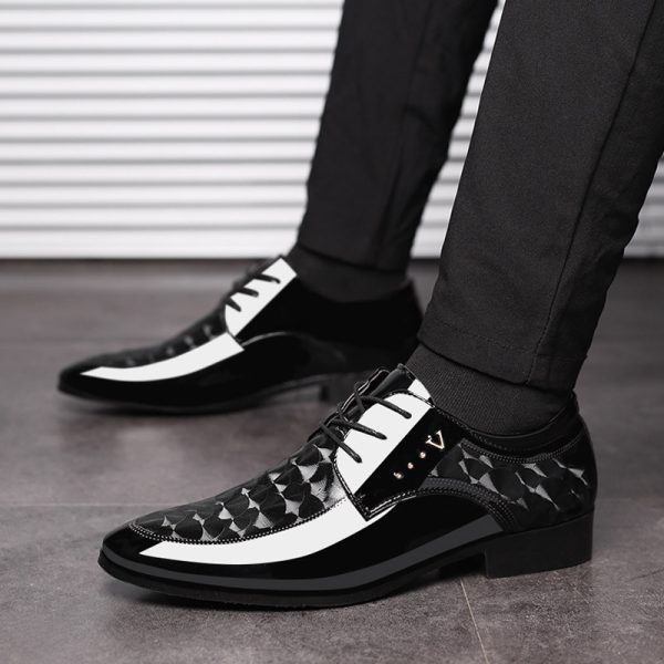 586486688 Bright leather shoes for men's business dress shoes, plus size men's shoes, versatile wedding shoes