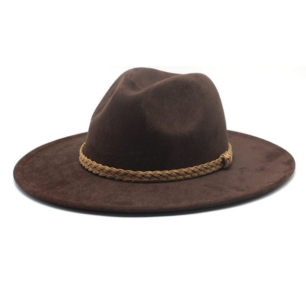 586486385 Western Cowboy Hat Sun Shade Sun Shield Hat Mens And Womens Suede Casual Versatile Knight Hat