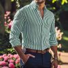 2ad86602-8fb0-44ee-ae5e-4d08cacb95f0.jpg Ins Stripe Printed Long Sleeve Shirt Men Fashion Casual Lapel Button Top Clothing