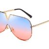586487249 LEIDISEN One Piece Sunglasses Men Brand Designer High Quality Oversized Sunglasses For Women Sunglass Metal UV400 Mirror