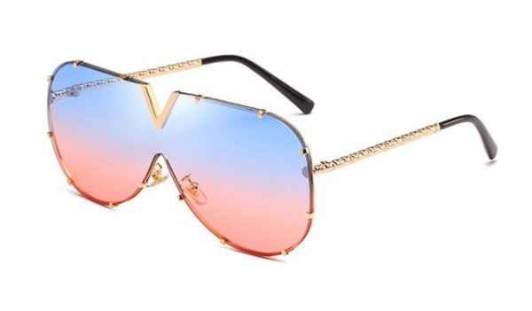 586487249 LEIDISEN One Piece Sunglasses Men Brand Designer High Quality Oversized Sunglasses For Women Sunglass Metal UV400 Mirror