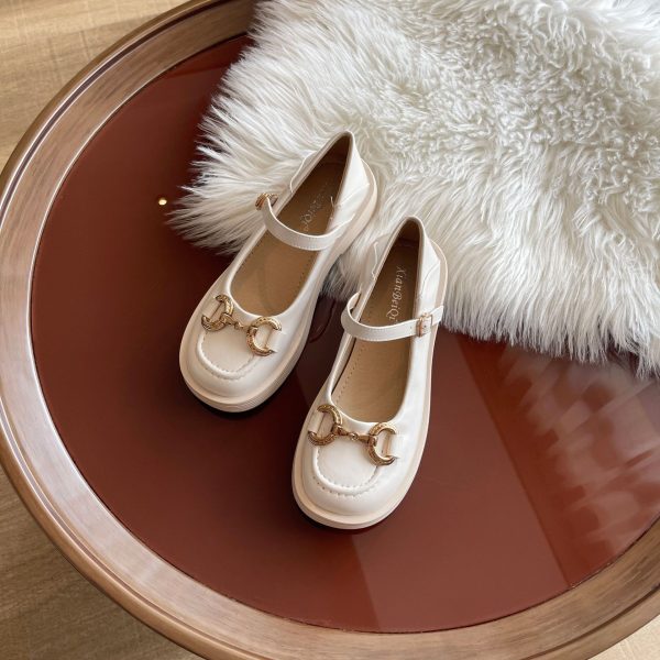 586487074 Women's Shoes Summer New Single Shoes Two Wear Shallow Scoop Shoes Platform Sole Shoes Retro
