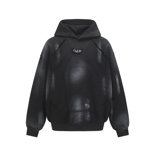 586483978 Hairy edge washed and spray dyed hoodie