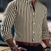 3822dd50-cec8-4a82-b901-523c1e646818.jpg Ins Stripe Printed Long Sleeve Shirt Men Fashion Casual Lapel Button Top Clothing