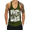 Fitness Tank op Mens Loose Training Racerback Sleeveless Cotton Basketball Sports Tank Top Bodybuilding Trend