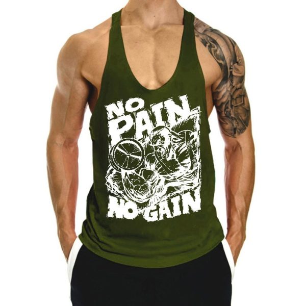Fitness Tank op Mens Loose Training Racerback Sleeveless Cotton Basketball Sports Tank Top Bodybuilding Trend
