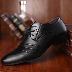 586486679 Men's business formal leather shoes, pointed toe shoes, casual shoes, men's wedding shoes