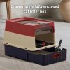 3cb49532-b810-4696-8e00-f0d4343dede7.jpg Simple Drawer Style Red Cat Litter Box, Humanized Design, Does Not Occupy Household Storage Space