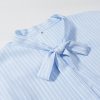 586484899 Bow tie tied striped long sleeved shirt