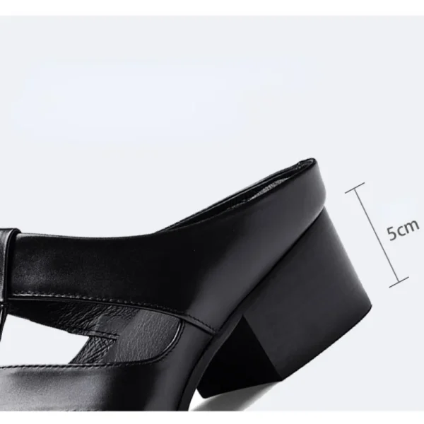 586485606 5cm High Heels Mens Leather Half Shoes Luxury Genuine Leather Fashion Hollow Rome Style Man Business Sandals Shoes with Height