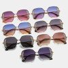 Luxury Oversized Rhinestones Sunglasses Women Metal Cutout Shades Fashion Cut Square Sun Glasses Female Trend Diamond Sunglass