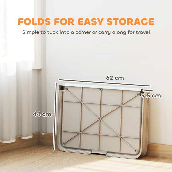 4bc05faa-7c6e-45c4-9c82-1a6245855898.jpg Pee Pad Holder Foldable Dog Litter Box with 3 Disposable Pads, 33.9" x 24.4", Gray