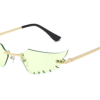 586487198 Luxury Fashion Flame Sunglasses Women Rimless Bat Sun GlassesEyeglass Vintage Feather Sunglass Fire Shape Eyewears