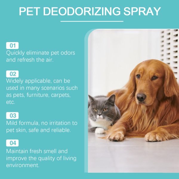 52c82923-41cd-4244-927d-b0e765723a9a.jpg Pet Deodorant Spray, Gentle Pet Odor Eliminator For Dogs & Cats, Instantly Remove Bad Smell For Pet Bedding, Carpet & Home Surfaces, 120ML