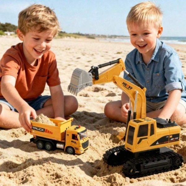 561e122d-c1ed-4626-8cf2-0fd31dd51219.jpg RC Dump Truck And Excavator Set, 2 In 1 Remote Control Construction Vehicles With Realistic Sounds And Lights, Perfect Holiday Gift, Toy Cars, Outside Toys, Carro Control Remoto, Remote Control Toys
