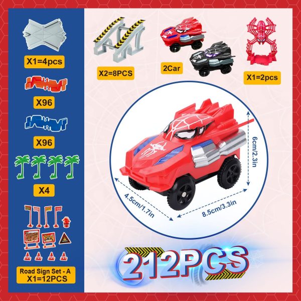 58a8e3c2-7952-41c9-af73-7936fa278c0e.jpg Spider-Themed Flexible Track Toy Set Includes Black And Red Spider Cars,Pickup Only