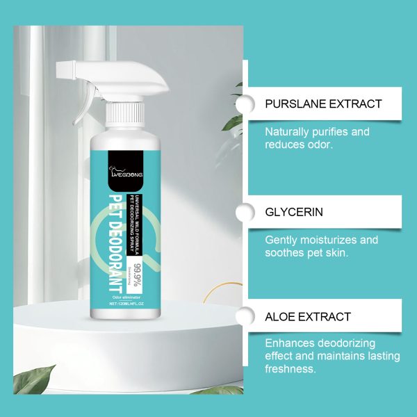 59c93020-37f6-4187-83ab-1a5299f81c5b.jpg Pet Deodorant Spray, Gentle Pet Odor Eliminator For Dogs & Cats, Instantly Remove Bad Smell For Pet Bedding, Carpet & Home Surfaces, 120ML