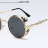 Fashion Polarized Steampunk Sunglasses Men/Women Round Metal Carving Vintage Sun Glasses Gothic UV400 Sunglass
