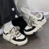 586486738 Thick soled shoes ins versatile trendy white shoes women's casual shoes student running sports shoes