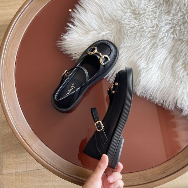 586487077 Women's Shoes Summer New Single Shoes Two Wear Shallow Scoop Shoes Platform Sole Shoes Retro