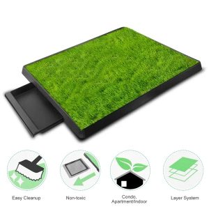 5c0fa947-4600-419d-8d16-8dde9512ba4f.jpg Dog Toilet Indoor Puppy Training Pad, Dog Potty Pet Training Grass Mat, Removable Waste Tray For Easier Clean Up, Artificial Turf, 25'X20'