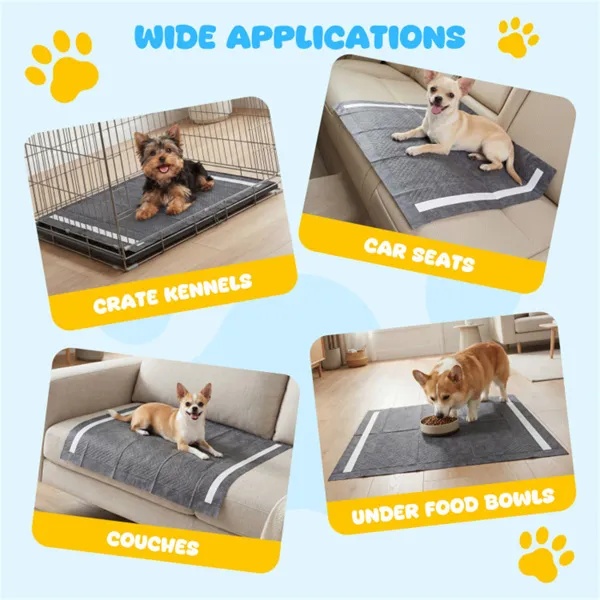 150 Pack Charcoal Dog Pee Pads 24"x24", 6-Layer Ultra Absorbent Pet Training Pads With Odor Control