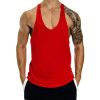 Fitness Tank op Mens Loose Training Racerback Sleeveless Cotton Basketball Sports Tank Top Bodybuilding Trend