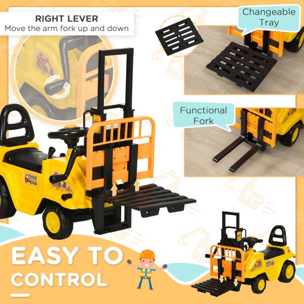 65acbe7d-26f5-4153-a4ac-b82dd49eacff.jpg Sit and Scoot Ride-on Toy with Forklift Operation, Construction Toys for Kids with Under Seat Storage, Forklift Toy for 3-Year-Old Boys & Girls, Imagination Toys