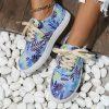 586486896 Plus Size Women's Board Shoes Spring Printing Colorful Single Shoes Casual Shoes Small White Shoes
