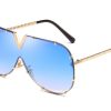 586487251 LEIDISEN One Piece Sunglasses Men Brand Designer High Quality Oversized Sunglasses For Women Sunglass Metal UV400 Mirror