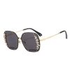 Luxury Oversized Rhinestones Sunglasses Women Metal Cutout Shades Fashion Cut Square Sun Glasses Female Trend Diamond Sunglass