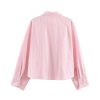 586484940 Commuting style loose and versatile striped shirt