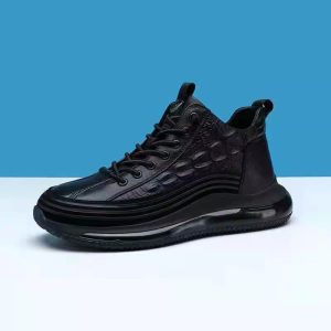 586486407 New Size 48 High Top Pu Embossed Casual Sports Elastic Band Fashion Mens Shoe