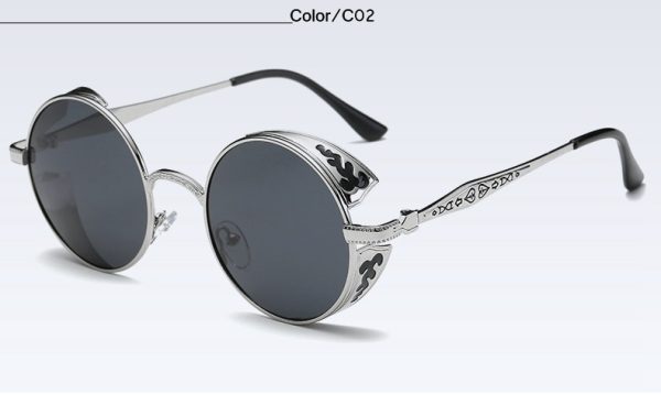 Fashion Polarized Steampunk Sunglasses Men/Women Round Metal Carving Vintage Sun Glasses Gothic UV400 Sunglass