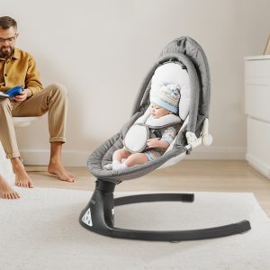 7be7d310-9b58-4877-b119-7ca74b791bc5.jpg Baby Swing For Infants 5 Speeds 3 Seat Positions Remote Control Toy Bar 3 Toys
