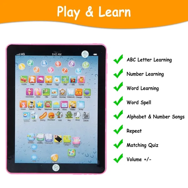 7dc26248-0d19-4254-9f6d-57f0f67340fb.jpg Baby Learning Tablet Educational Mini Pads Toys Touch Learn Toddler Tablet For ABC Numbers Words Gift