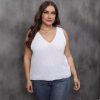586483935 Ladies' Cross-Back V-Neck Casual Knit Top, Oversized Machine-Knitted Sweater, Basic Layering Top
