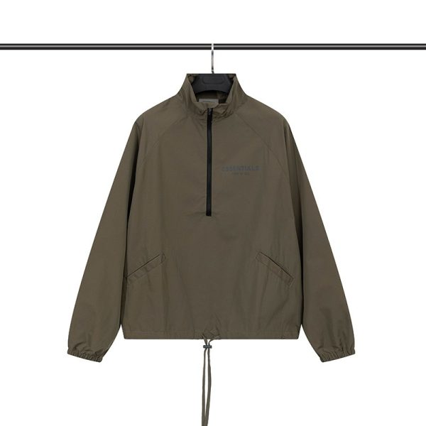 586486253 FOG Double Thread ESSENTIALS Half Zip Mens Trendy American INS Jacket Coat Windbreaker Spring and Autumn